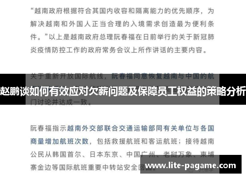 赵鹏谈如何有效应对欠薪问题及保障员工权益的策略分析